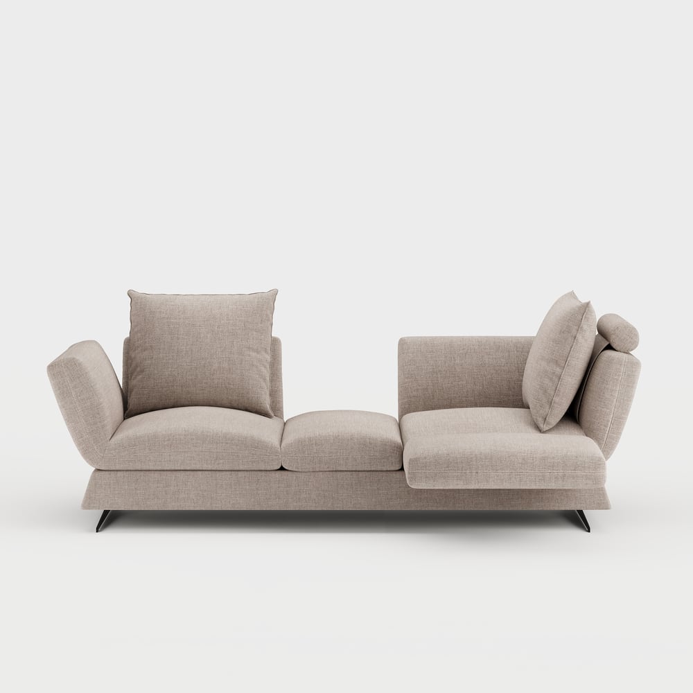 2130 mm draaibare converteerbare slaapbank van katoen en linnen Vensterafbeelding