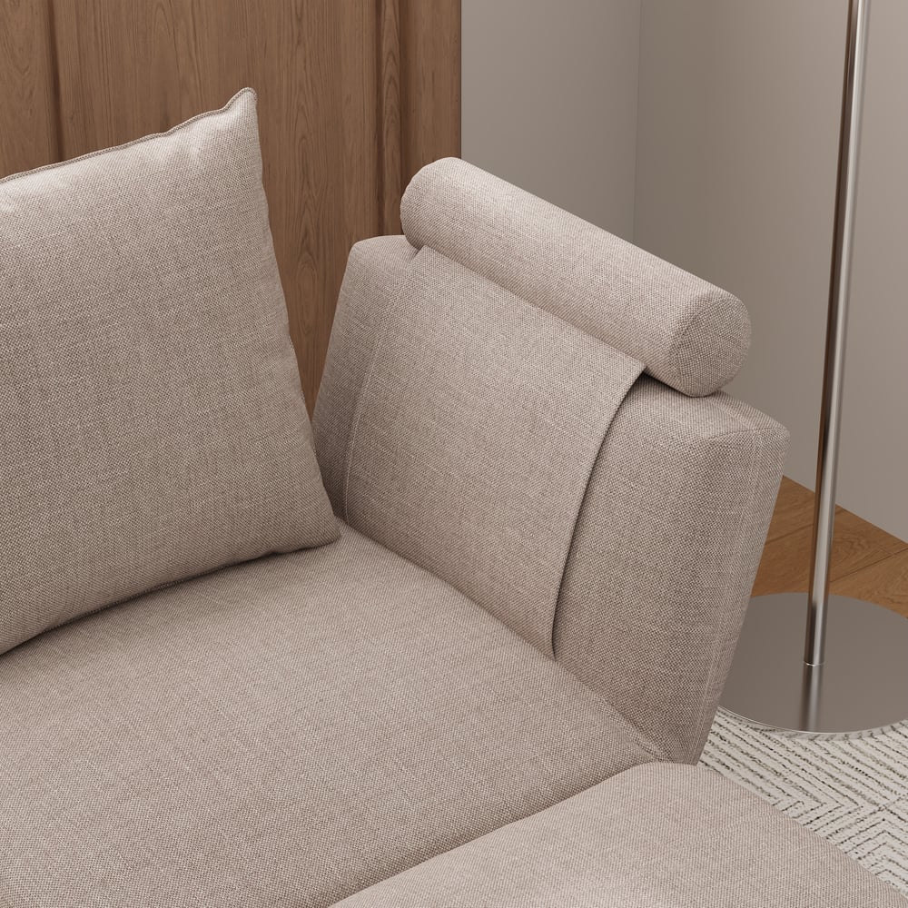 2130 mm draaibare converteerbare slaapbank van katoen en linnen Vensterafbeelding