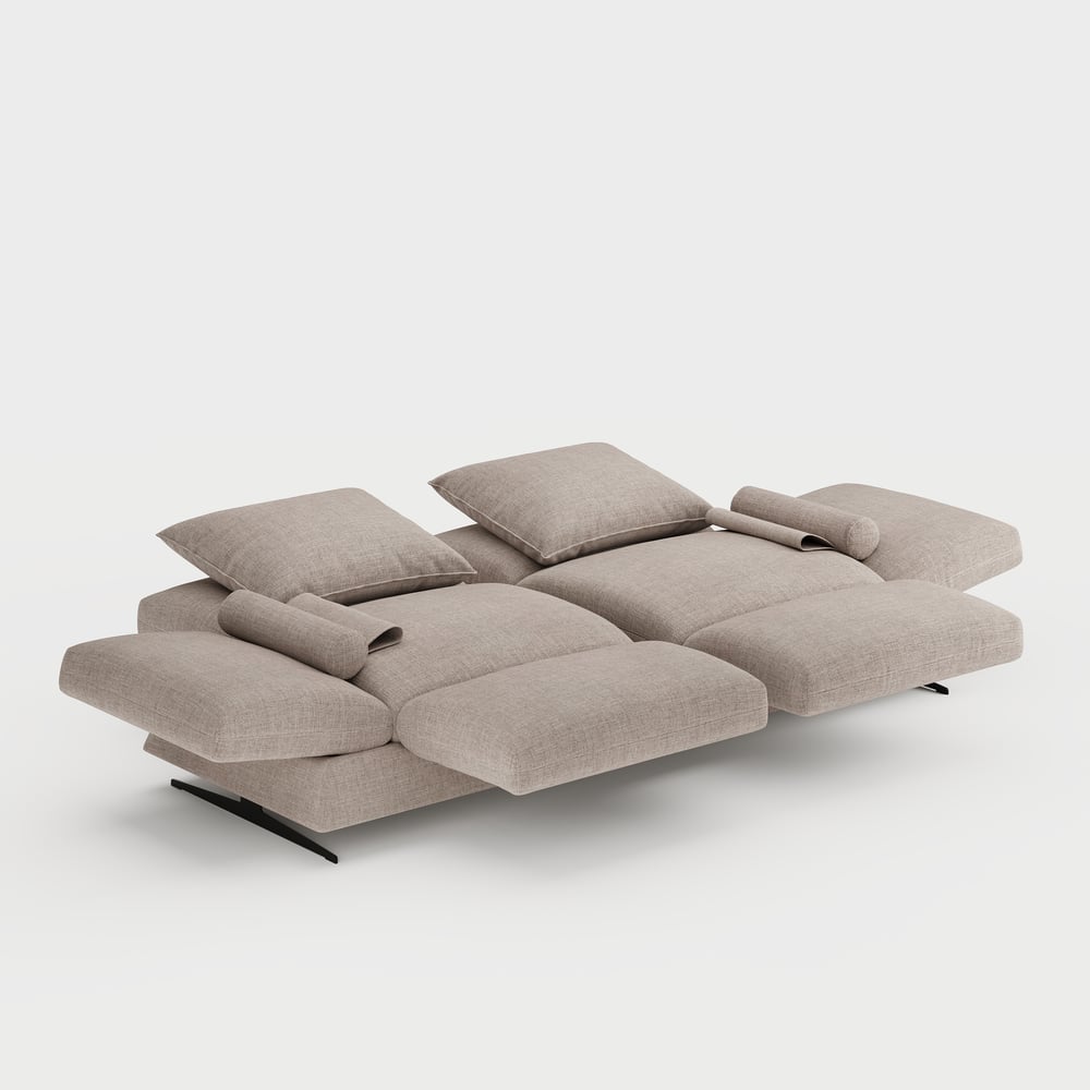 2130 mm draaibare converteerbare slaapbank van katoen en linnen Vensterafbeelding