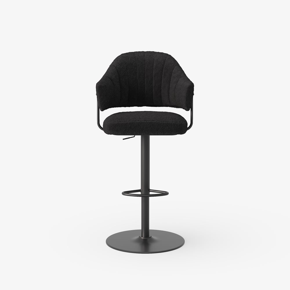 Modern Boucle Adjustable Counter Stool with Swivel Base window image