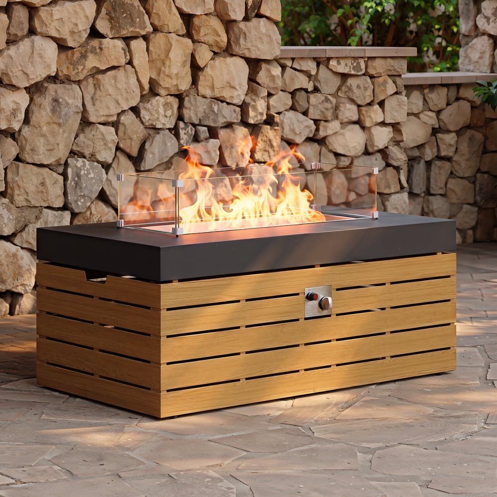 Axis 47.2" Smokeless Metal Propane Fire Pit Table with Lid Cover for Outdoor Patio window image