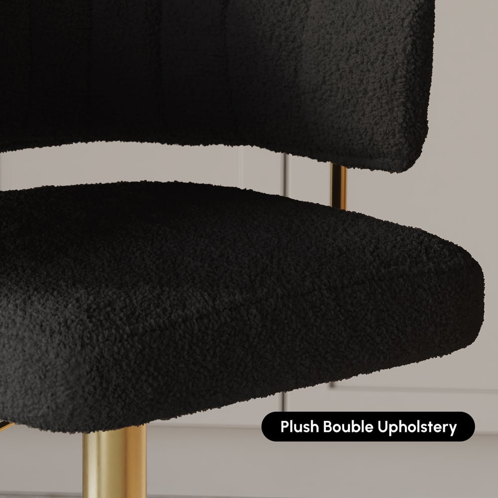 Modern Boucle Adjustable Counter Stool with Swivel Base window image