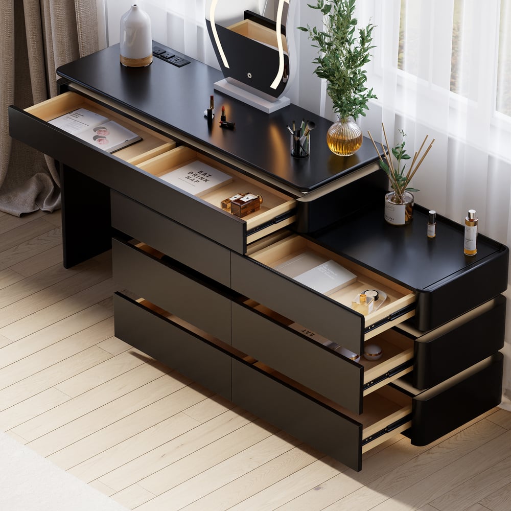 Penteadeira retrátil Lumio 1200 mm Smart Makeup Vanity com espelho e luzes Imagem da janela