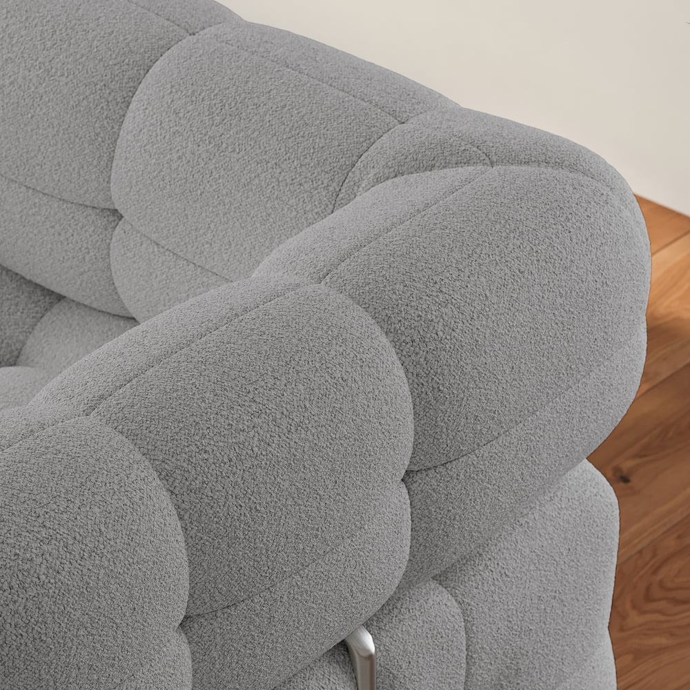 1670mm Boucle Convertible rozkładana sofa rozkładana kanapa 2-osobowa obraz okna