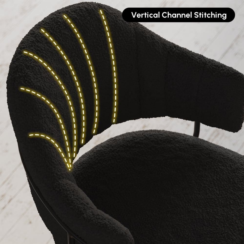 Modern Boucle Adjustable Counter Stool with Swivel Base window image