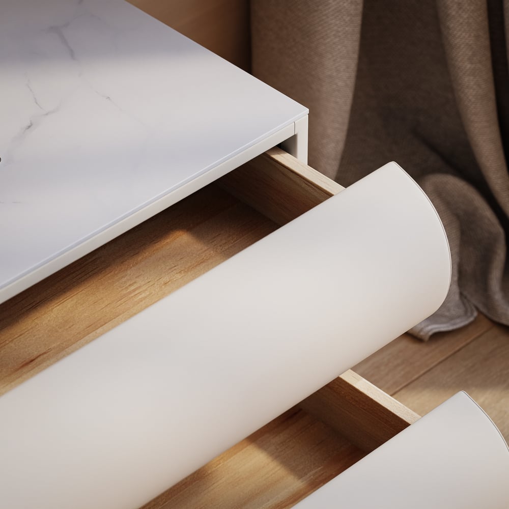 Humply Leather 2-Drawer Smart LED Nightstand window image