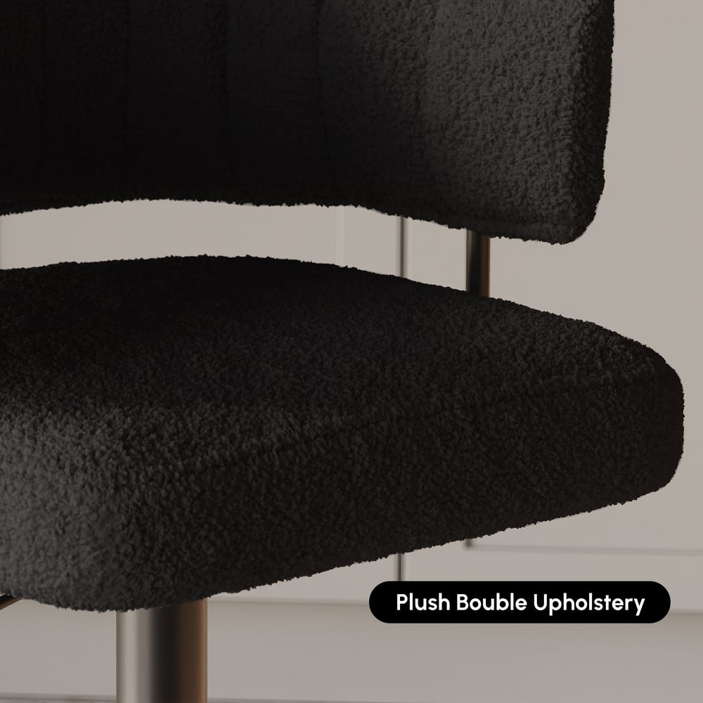 Modern Boucle Adjustable Counter Stool with Swivel Base window image