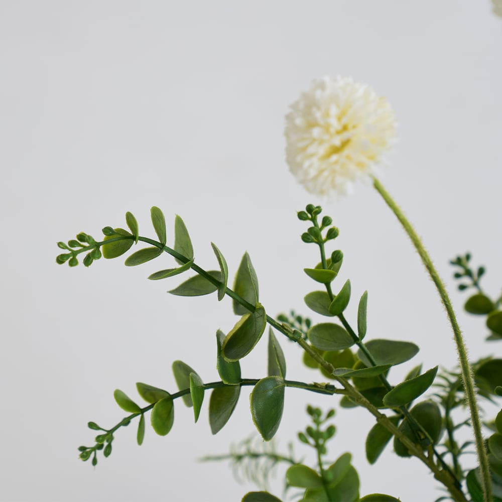 22.8" Artificial Floral Arrangement with Silver Electroplated Ceramic Vase window image