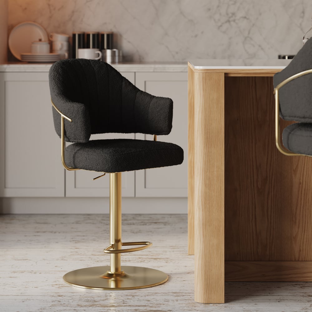 Customer Reviews for Modern Boucle Adjustable Counter Stool with Swivel Base