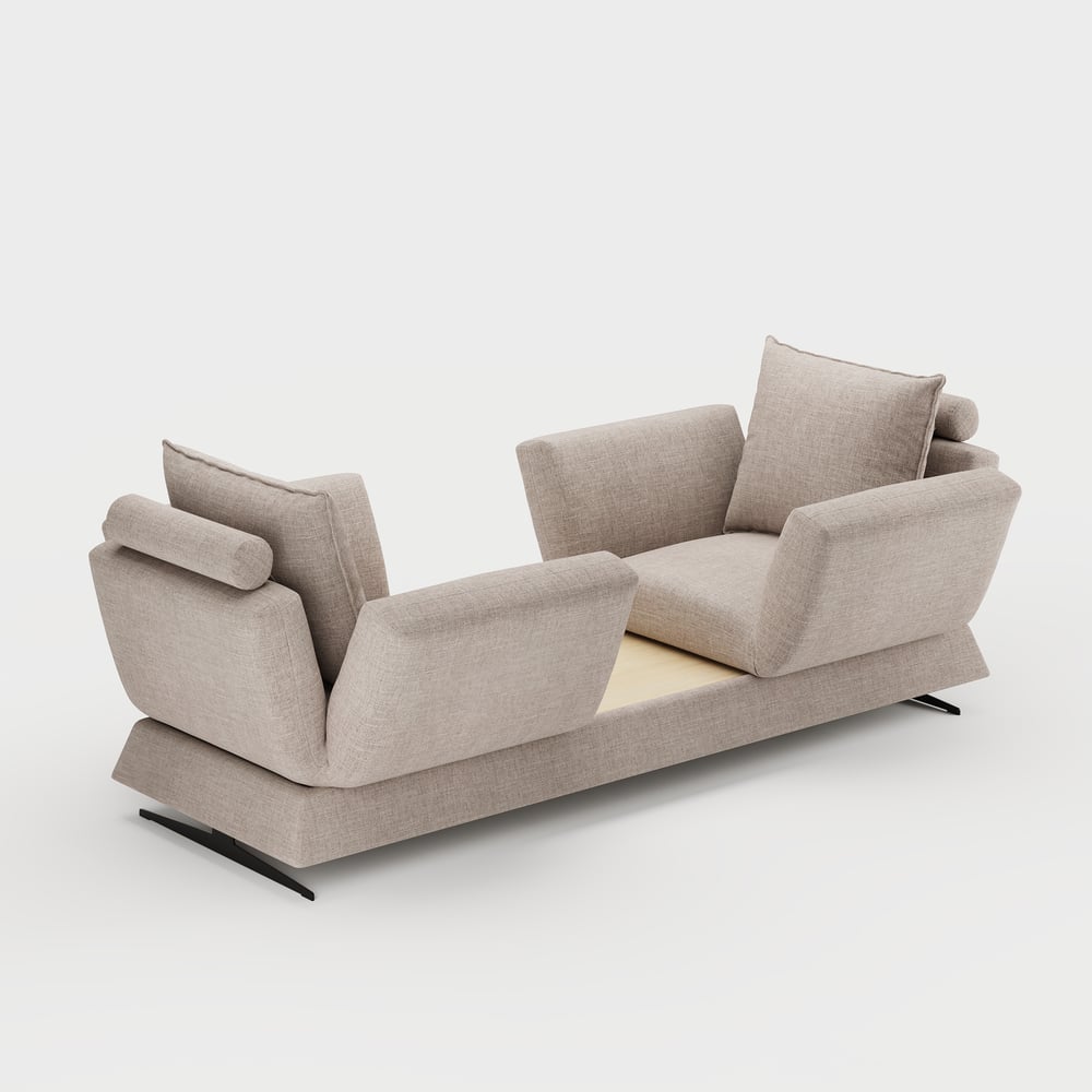 2130 mm draaibare converteerbare slaapbank van katoen en linnen Vensterafbeelding