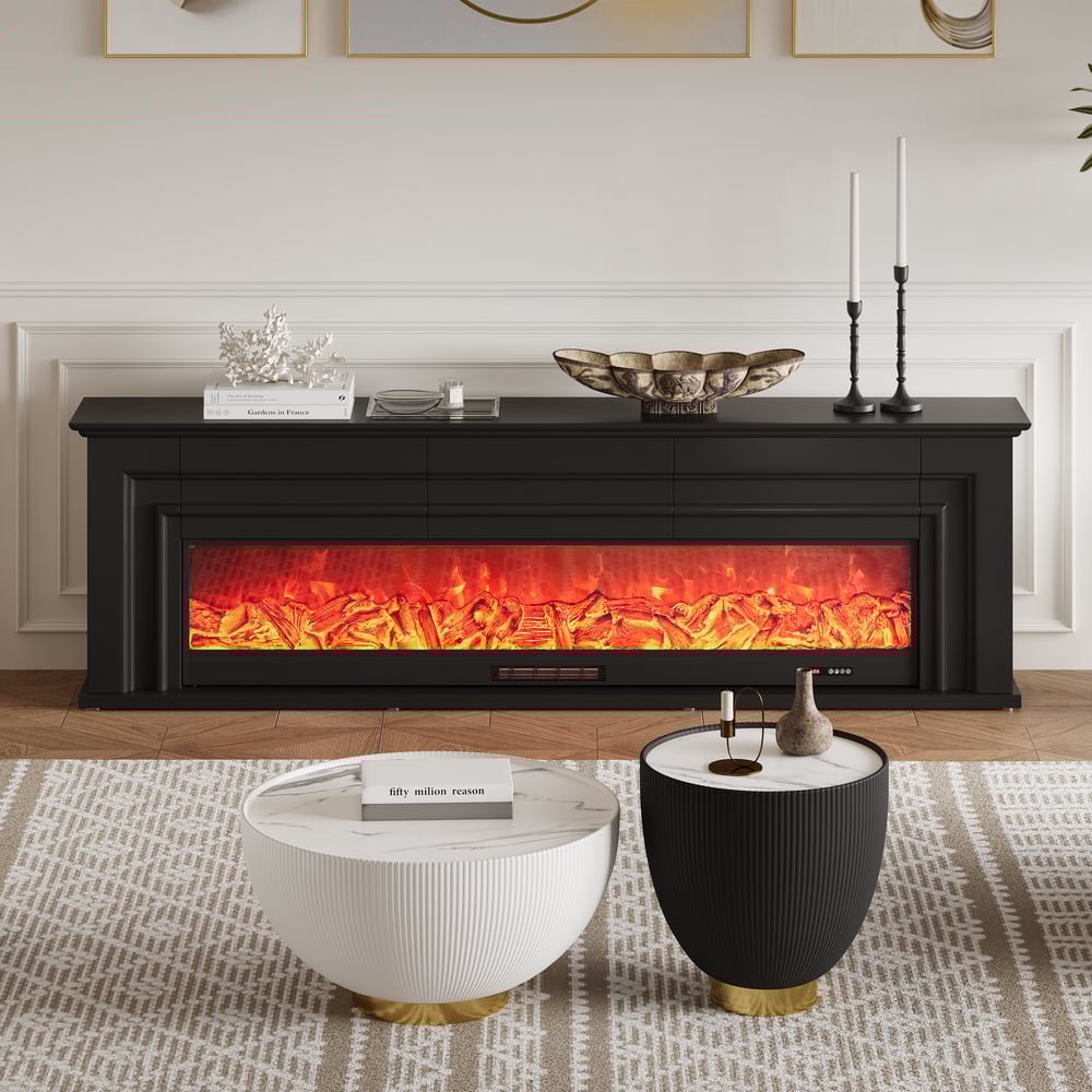 78.7" Electric Fireplace TV Stand with Remote Control window image