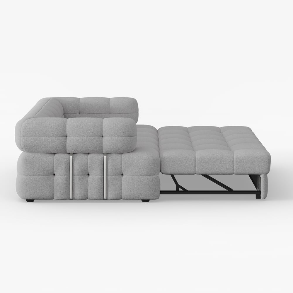 1670mm Boucle Convertible rozkładana sofa rozkładana kanapa 2-osobowa obraz okna