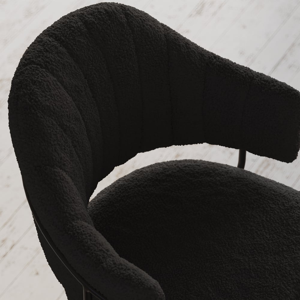 Modern Boucle Adjustable Counter Stool with Swivel Base window image