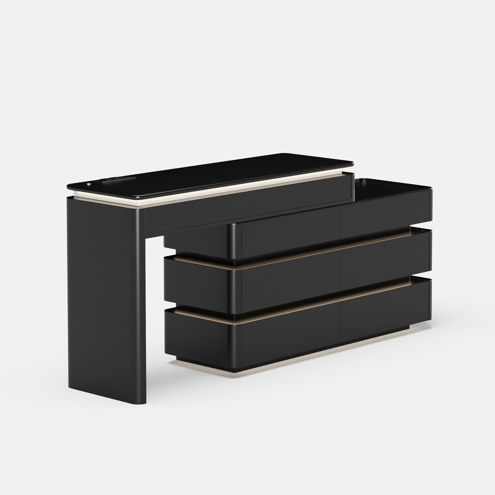 Penteadeira retrátil Lumio 1200 mm Smart Makeup Vanity com espelho e luzes Imagem da janela