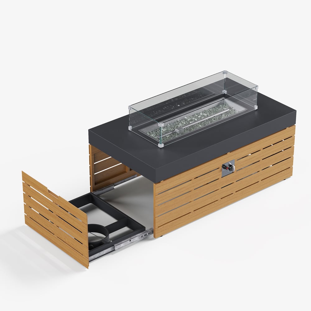 Axis 47.2" Smokeless Metal Propane Fire Pit Table with Lid Cover for Outdoor Patio window image