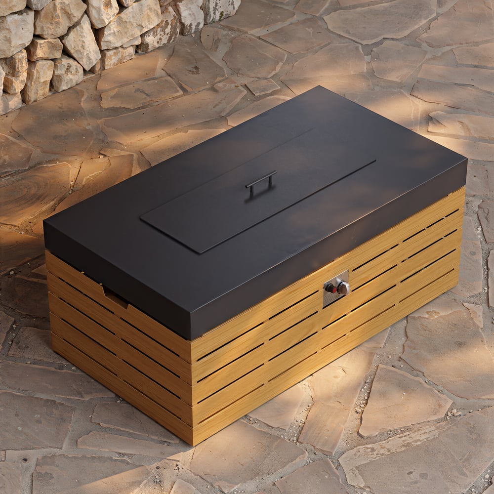 Axis 47.2" Smokeless Metal Propane Fire Pit Table with Lid Cover for Outdoor Patio window image