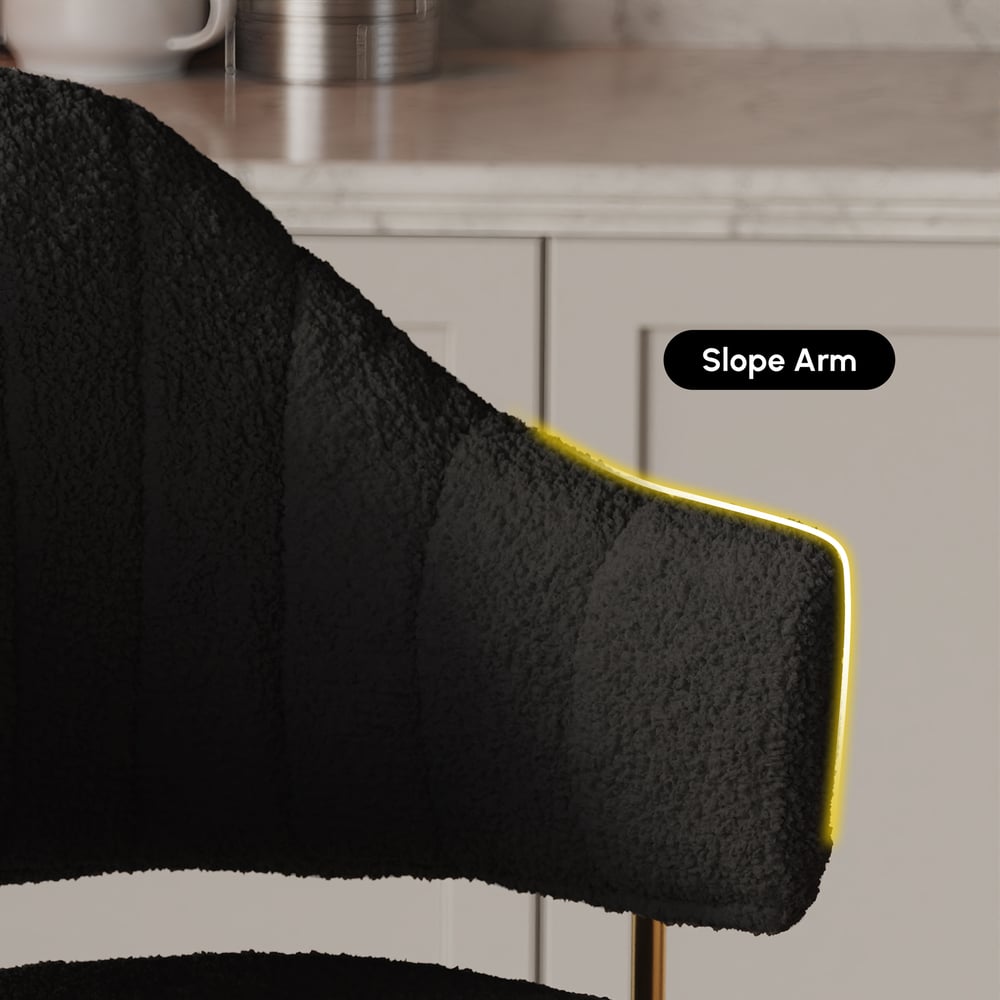 Modern Boucle Adjustable Counter Stool with Swivel Base window image