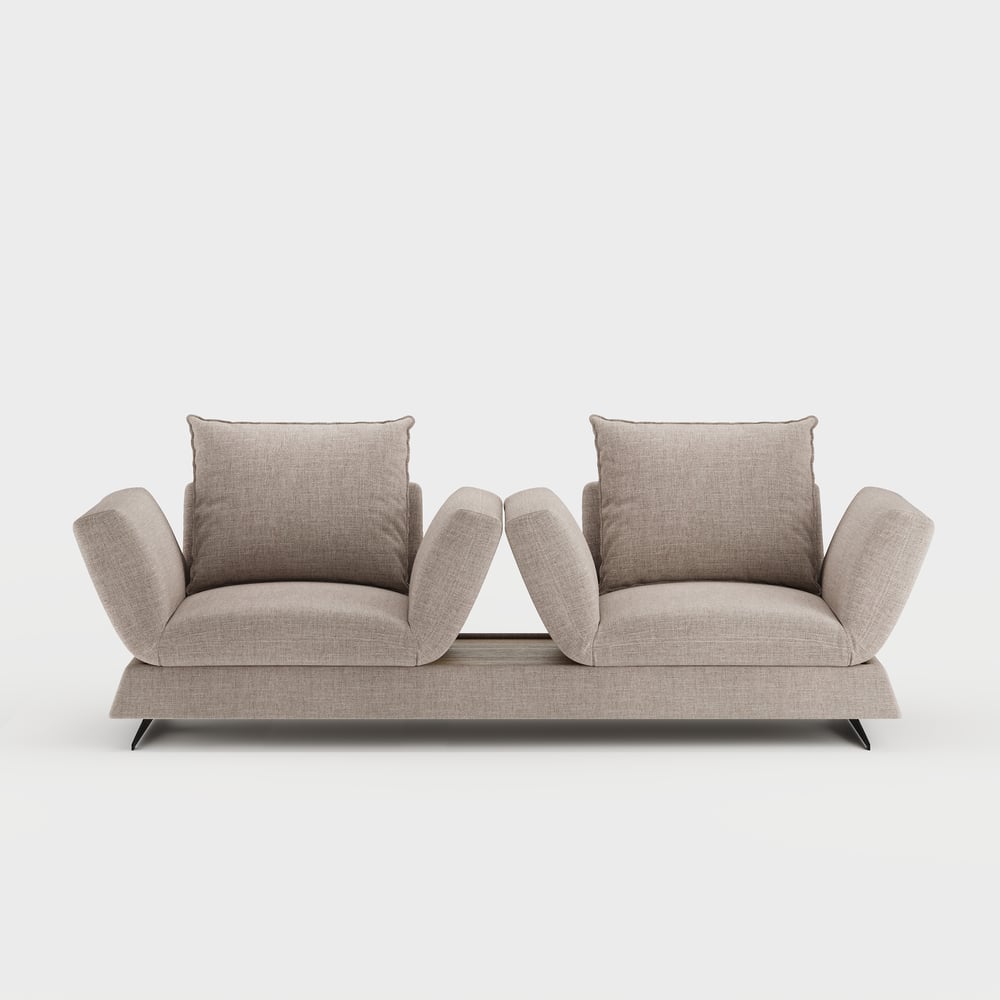 2130 mm draaibare converteerbare slaapbank van katoen en linnen Vensterafbeelding