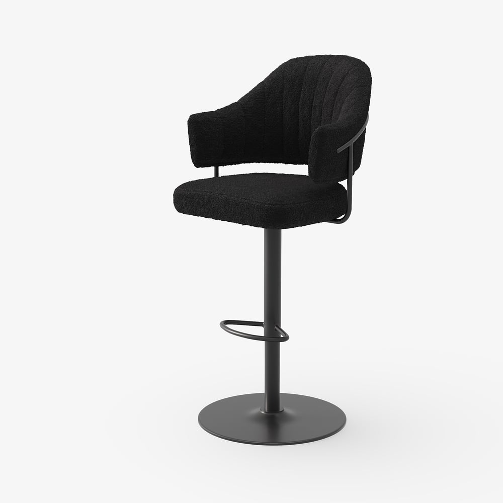 Modern Boucle Adjustable Counter Stool with Swivel Base window image