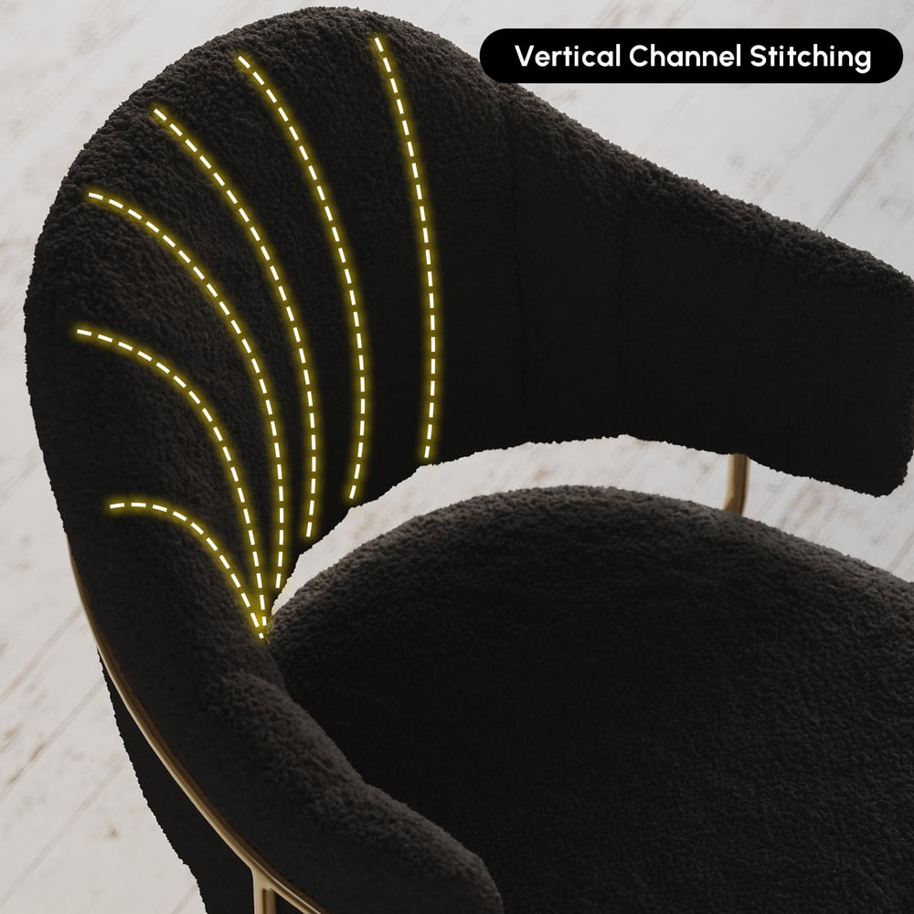 Modern Boucle Adjustable Counter Stool with Swivel Base window image