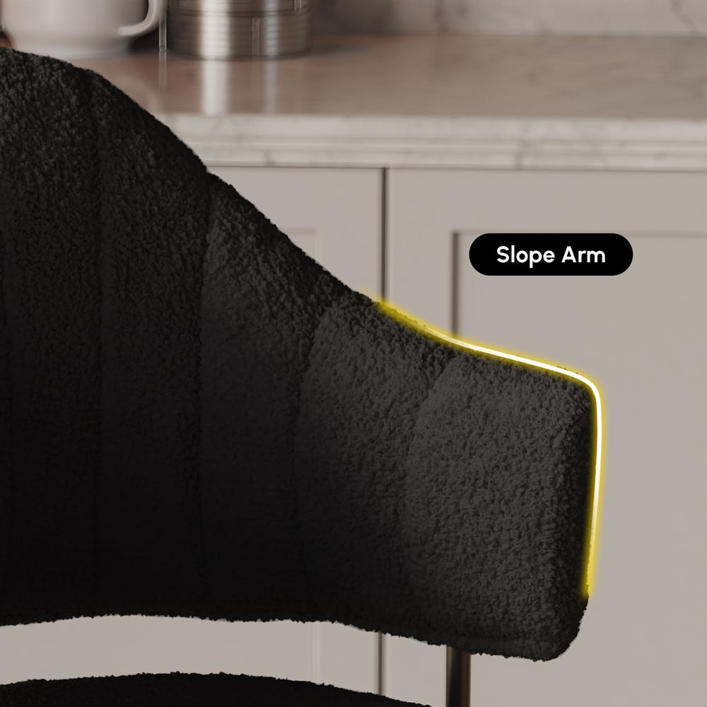 Modern Boucle Adjustable Counter Stool with Swivel Base window image