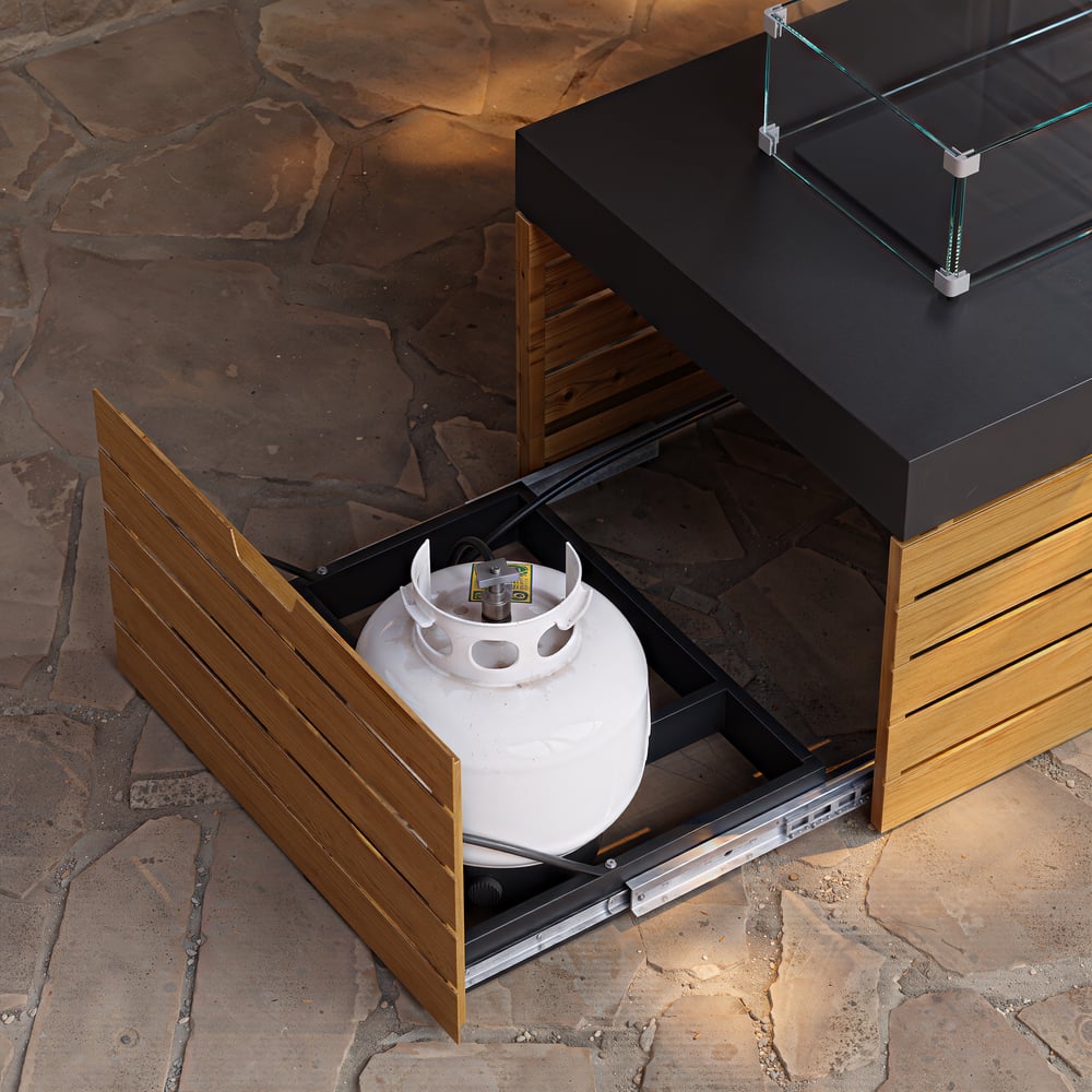 Axis 47.2" Smokeless Metal Propane Fire Pit Table with Lid Cover for Outdoor Patio window image