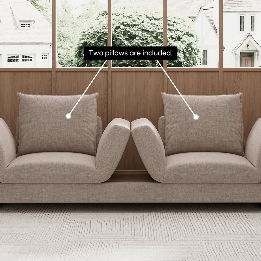 2130 mm draaibare converteerbare slaapbank van katoen en linnen Vensterafbeelding