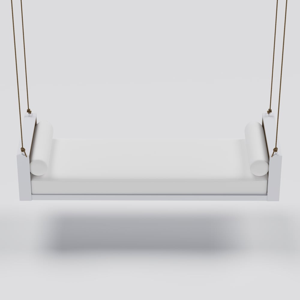 Espreguiçadeira giratória de jardim ao ar livre com almofada Imagem da janela