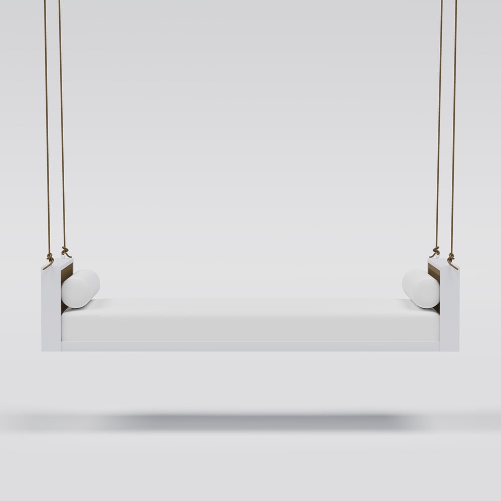 Espreguiçadeira giratória de jardim ao ar livre com almofada Imagem da janela