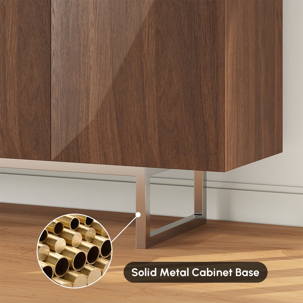 Armoire de cuisine moderne en noyer et argent de 1803 mm avec étagères réglables image de fenêtre