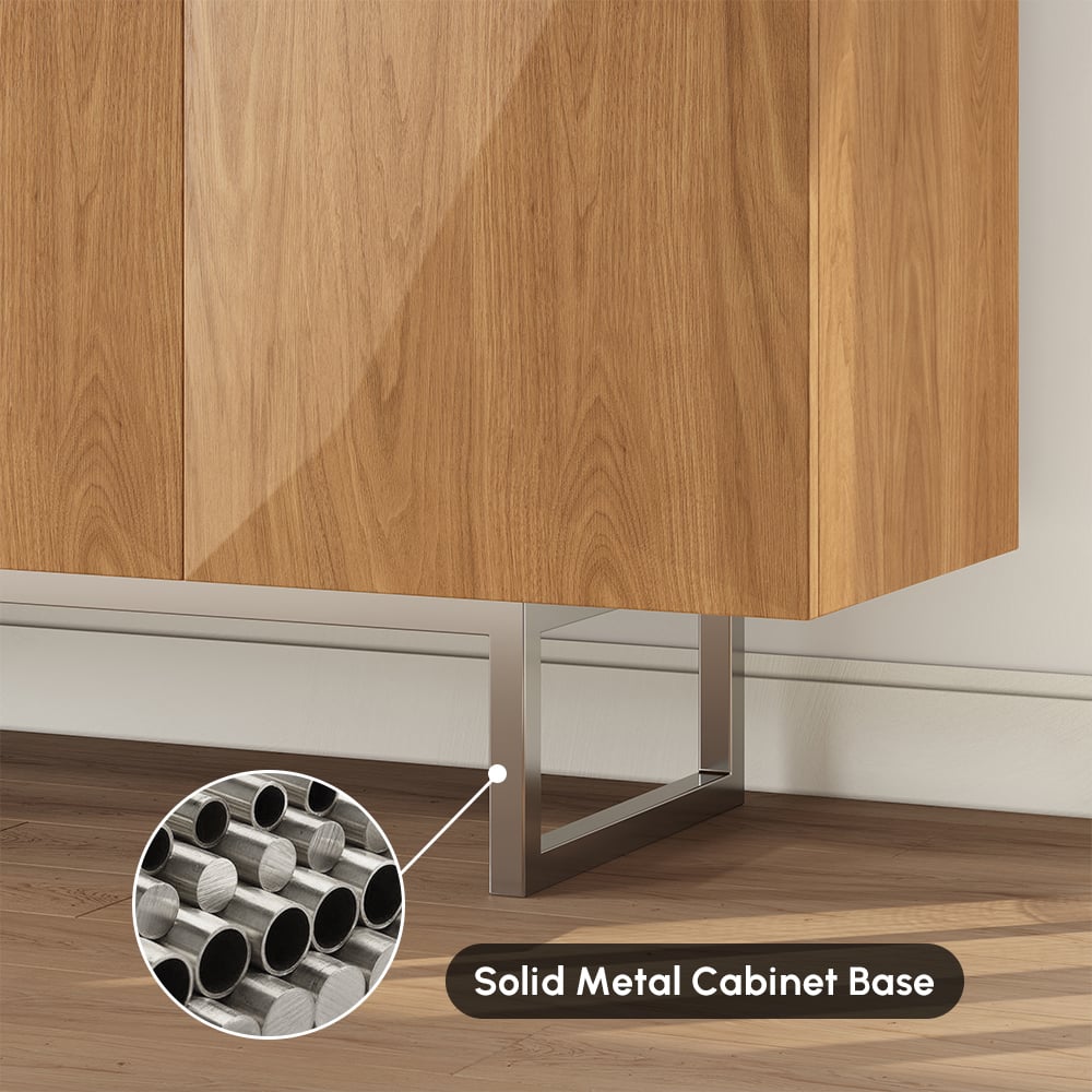 70.9" Modern Wood Sideboard and Buffets White with 4 Doors Adjustable Shelves window image