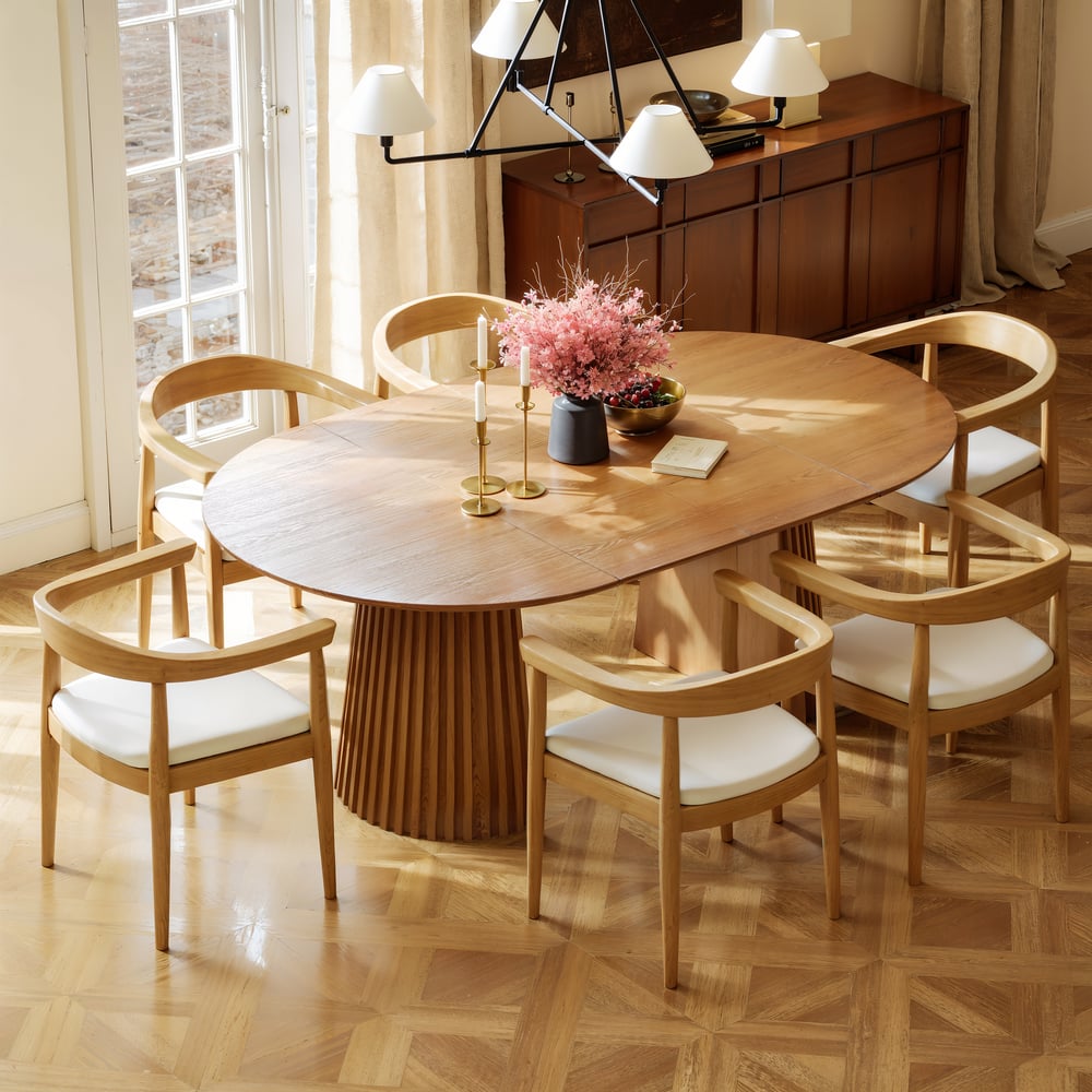 Acurv Modern Wood Dining Chair Black with Premium Faux Leather Upholstery White window image