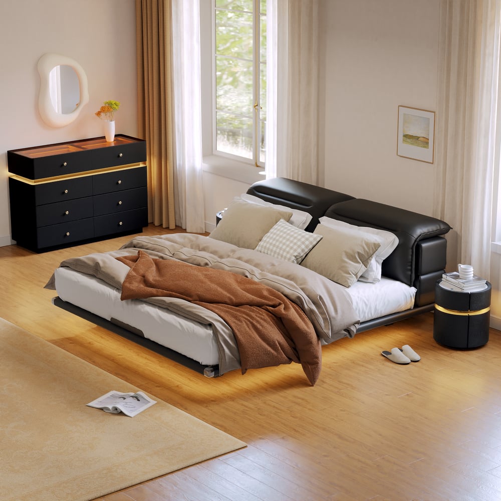 1200mm Glass Top Walk-in Closet Island 8-Drawer Dresser with Light window image