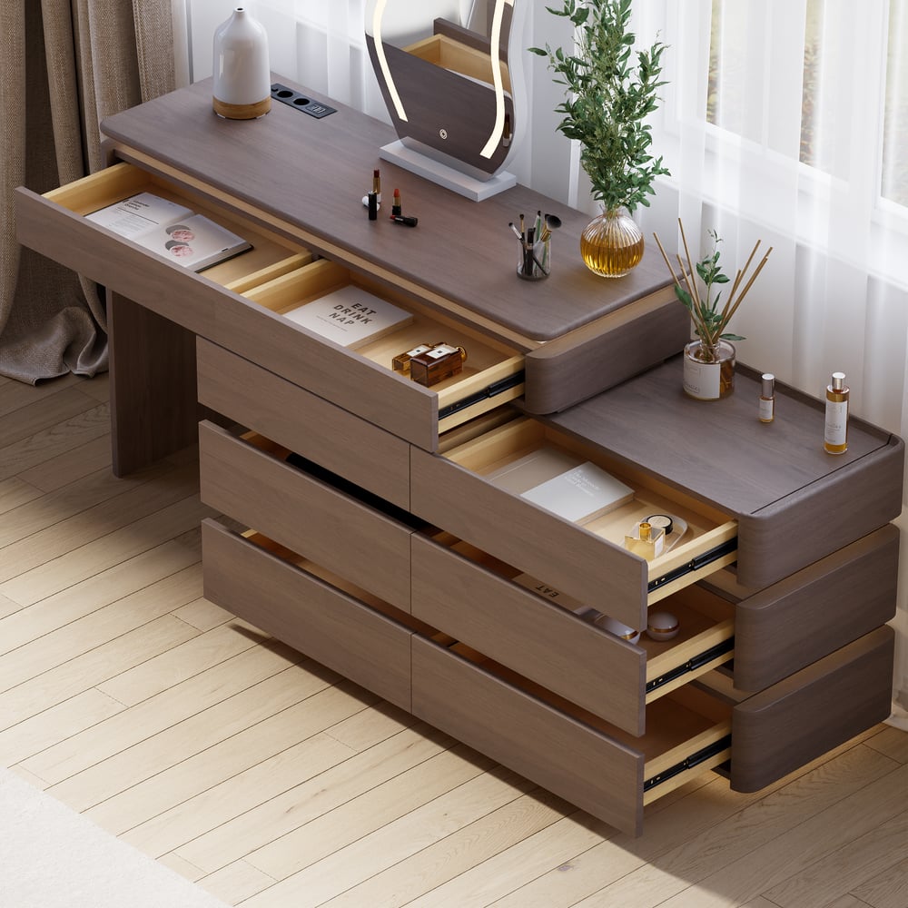 Lumio 1200mm Smart Makeup Vanity Retractable Dressing Table with Mirror & Lights window image