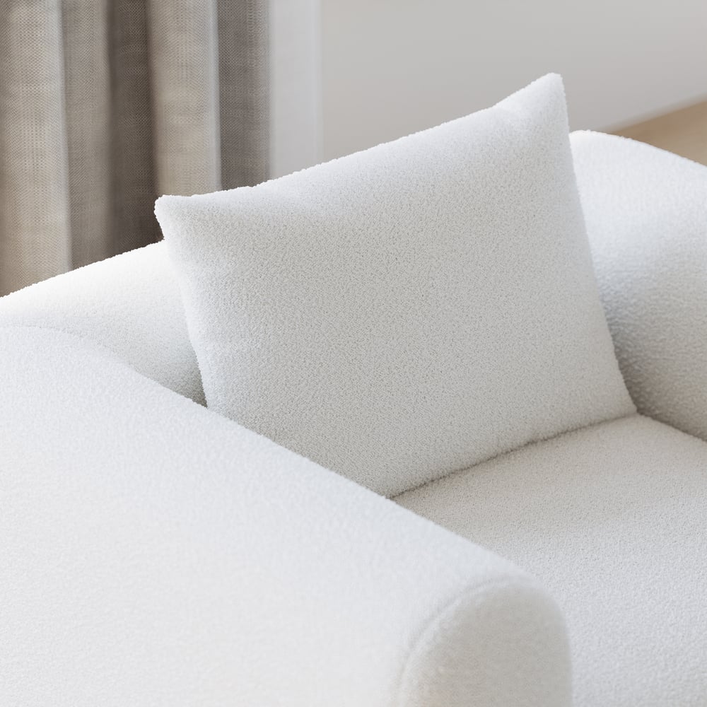 Curva Boucle Accent Chair with Wood Frame window image