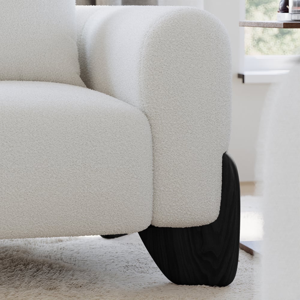 Curva Boucle Accent Chair with Wood Frame window image