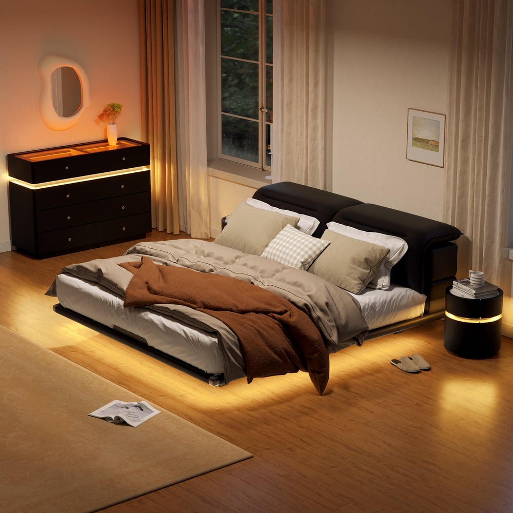 1200mm Glass Top Walk-in Closet Island 8-Drawer Dresser with Light window image