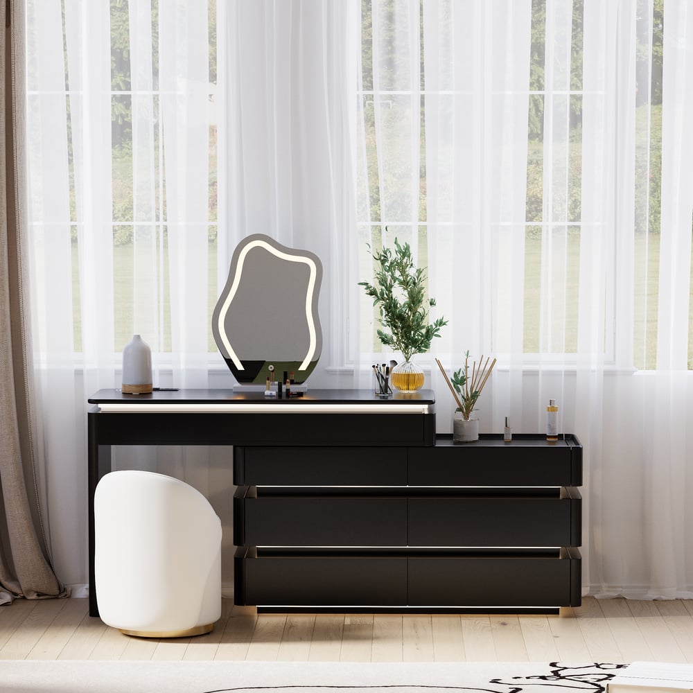 Lumio 47" Smart Makeup Vanity Retractable  Dressing Table with Mirror & Lights window image