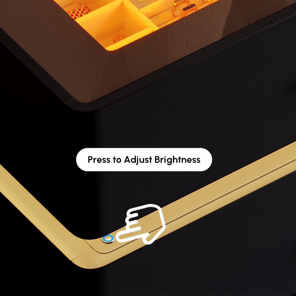 1200mm Glass Top Walk-in Closet Island 8-Drawer Dresser with Light window image