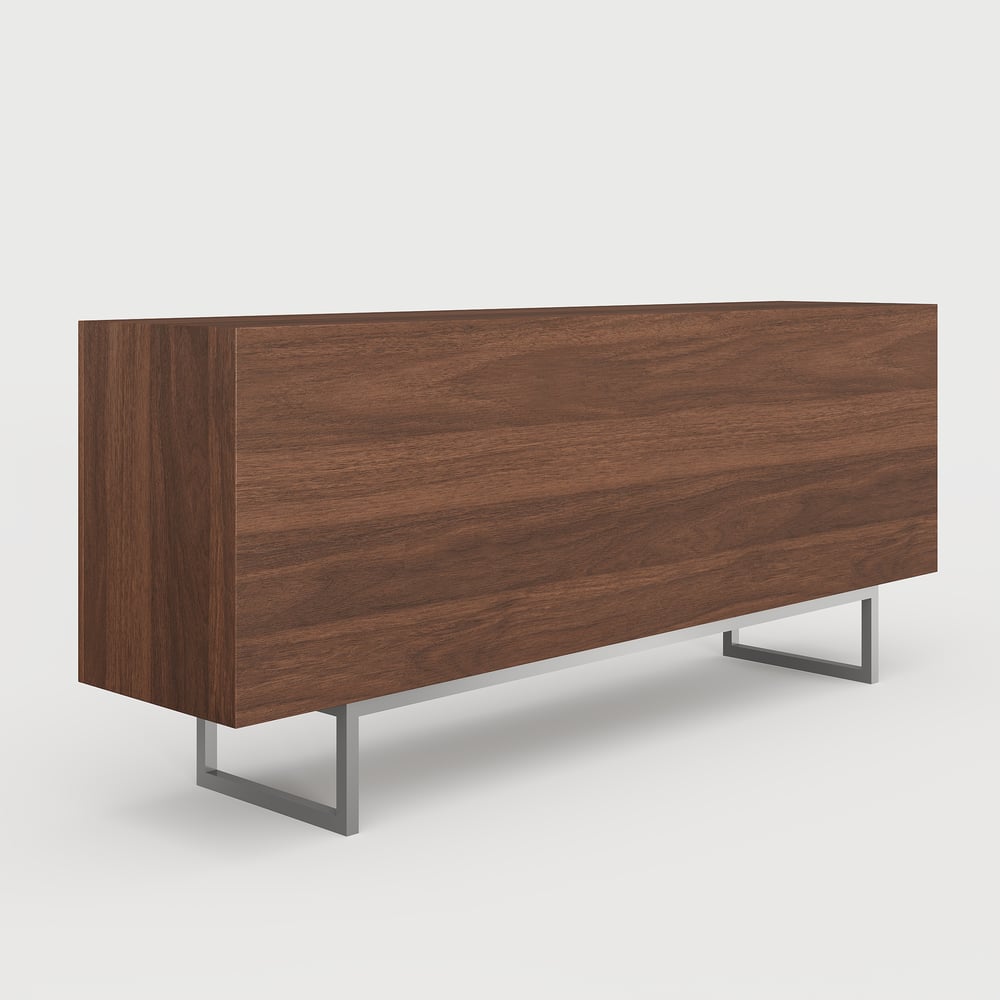 Armoire de cuisine moderne en noyer et argent de 1803 mm avec étagères réglables image de fenêtre