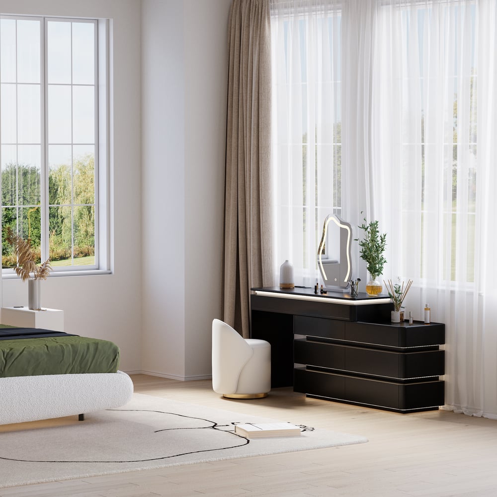 Lumio 47" Smart Makeup Vanity Retractable  Dressing Table with Mirror & Lights window image