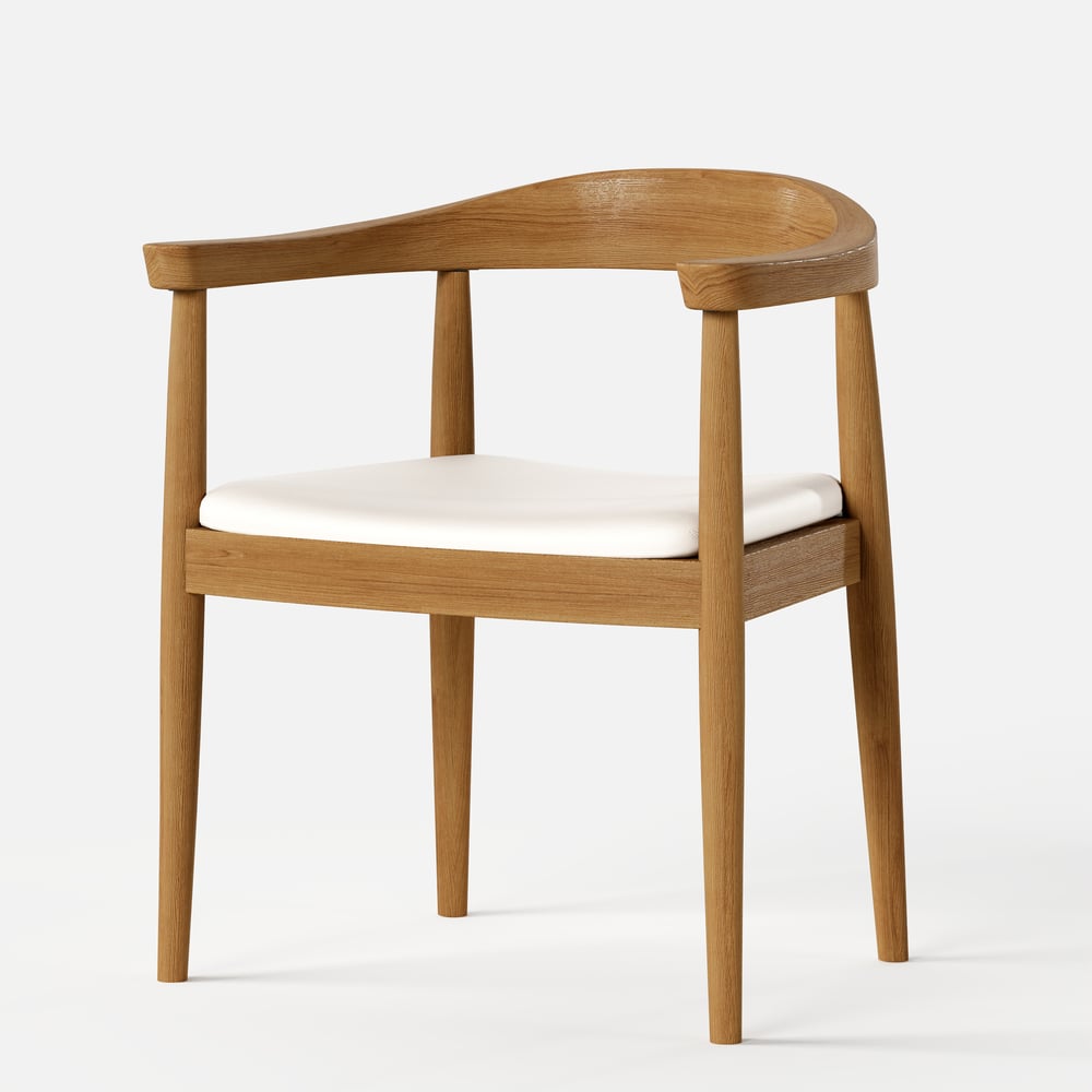 Acurv Modern Wood Dining Chair Black with Premium Faux Leather Upholstery White window image