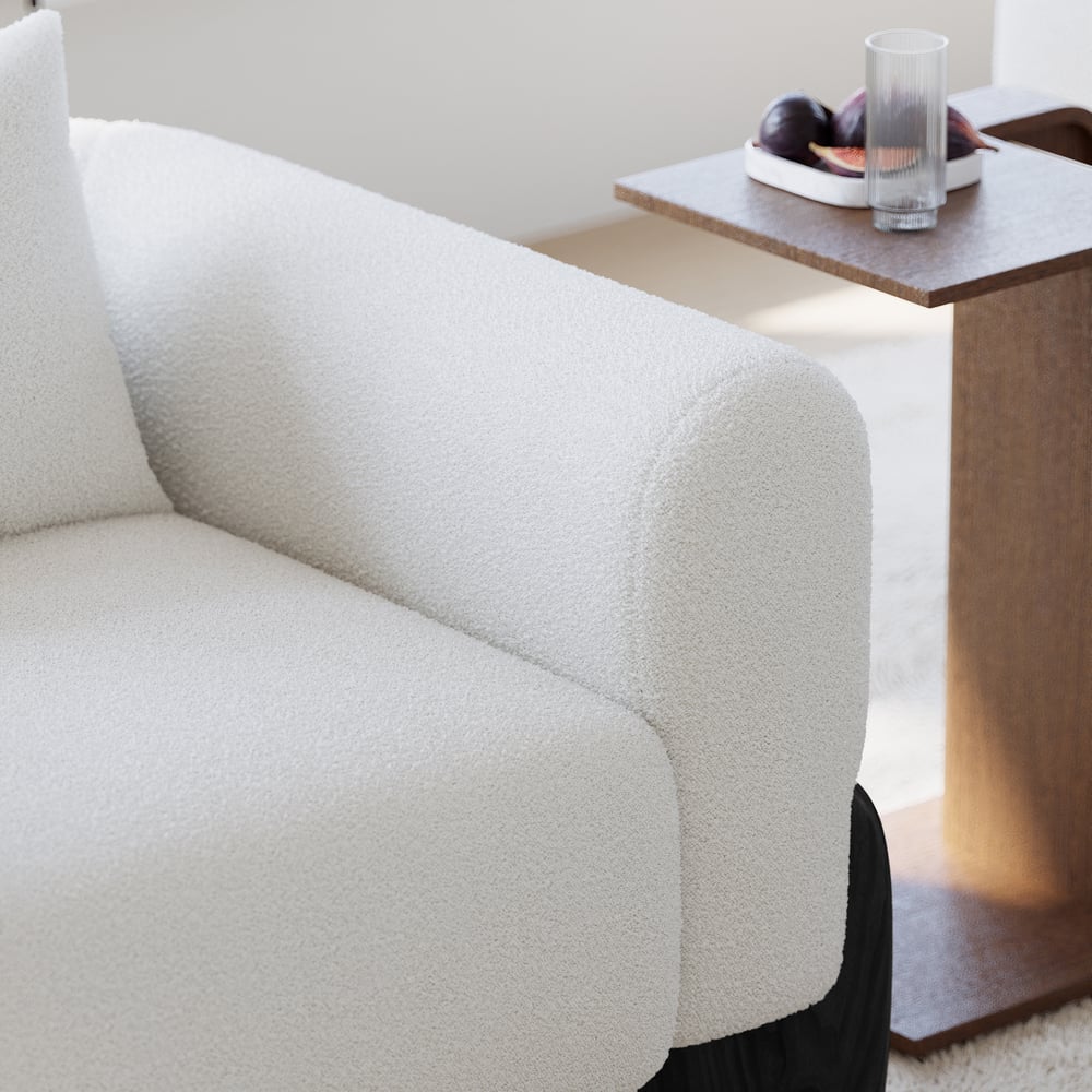 Curva Boucle Accent Chair with Wood Frame window image