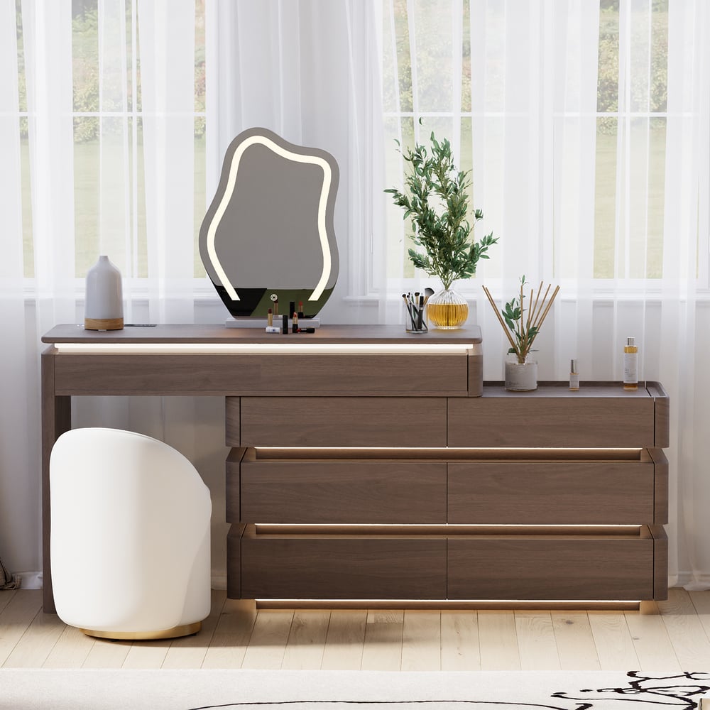 Lumio 1200mm Smart Makeup Vanity Retractable Dressing Table with Mirror & Lights window image