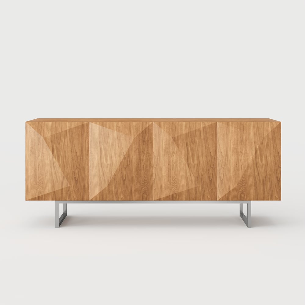 70.9" Modern Wood Sideboard and Buffets White with 4 Doors Adjustable Shelves window image