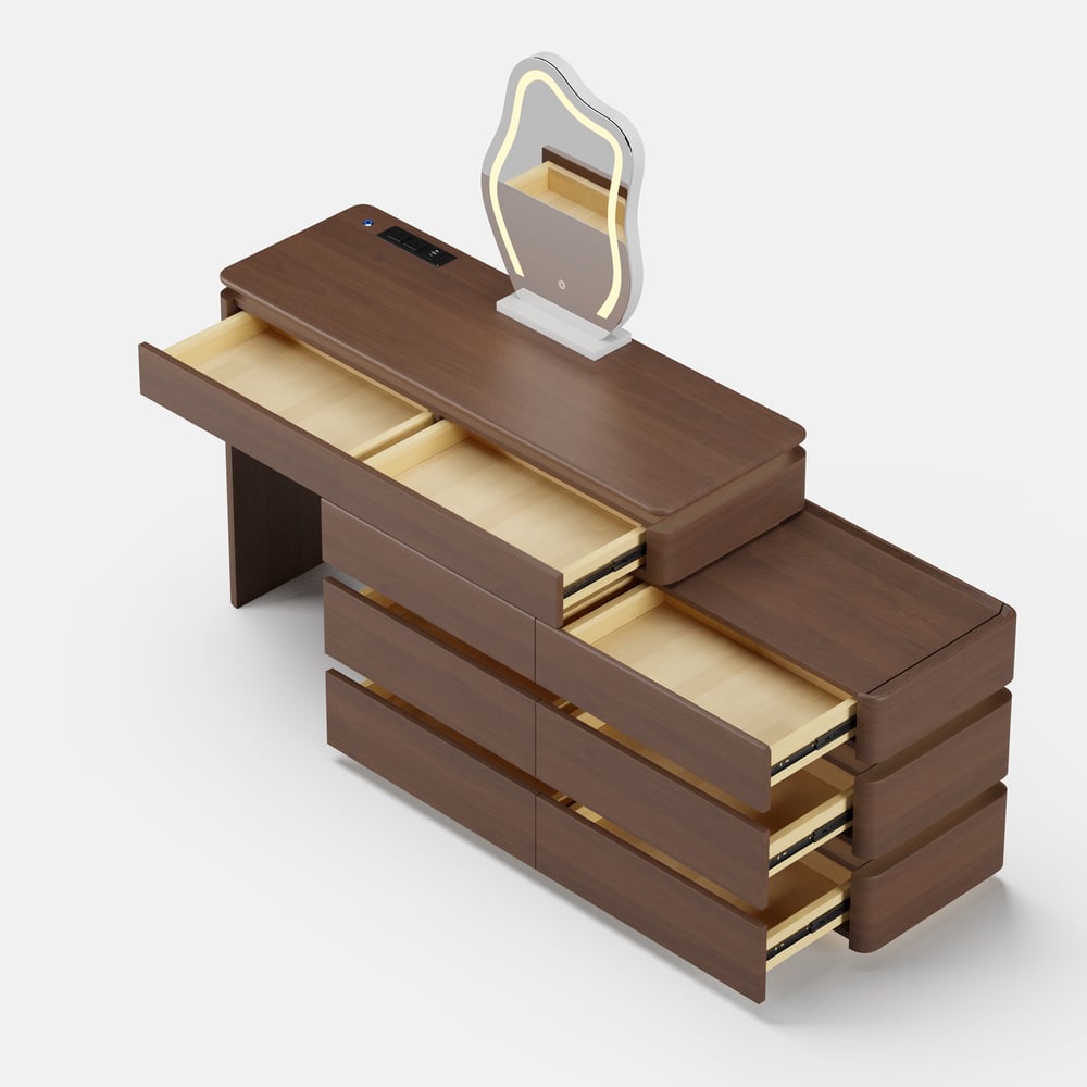 Lumio 1200mm Smart Makeup Vanity Retractable Dressing Table with Mirror & Lights window image