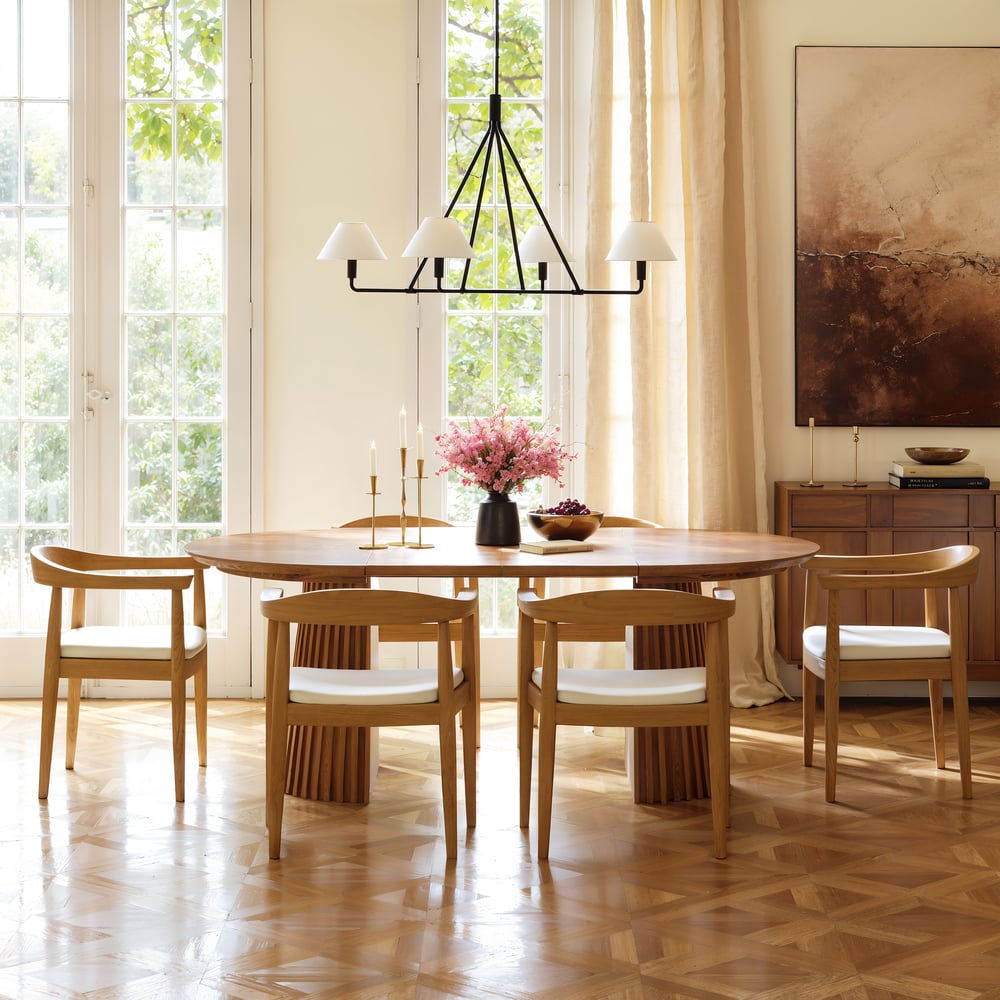 Acurv Modern Wood Dining Chair Black with Premium Faux Leather Upholstery White window image