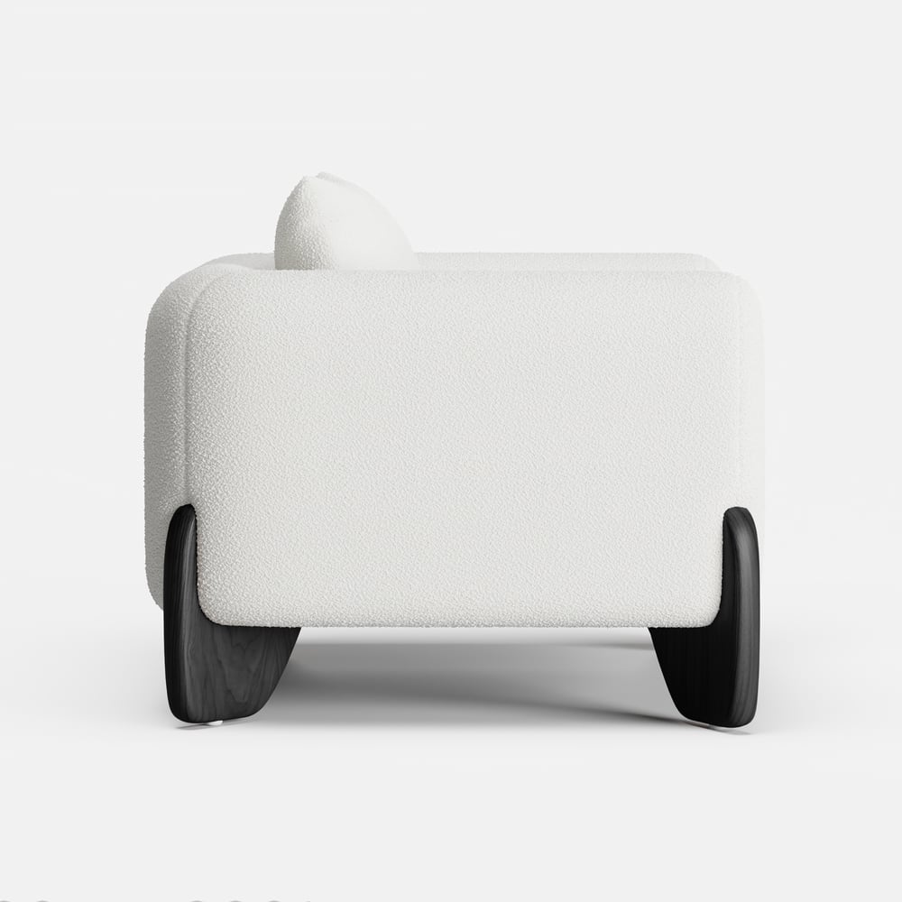 Curva Boucle Accent Chair with Wood Frame window image