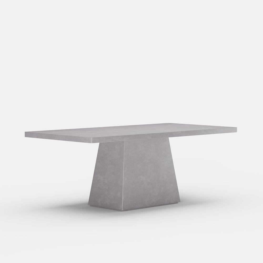 79" Modern Rectangular Gray Dining Table, Indoor/Outdoor, Seats 6-8 window image