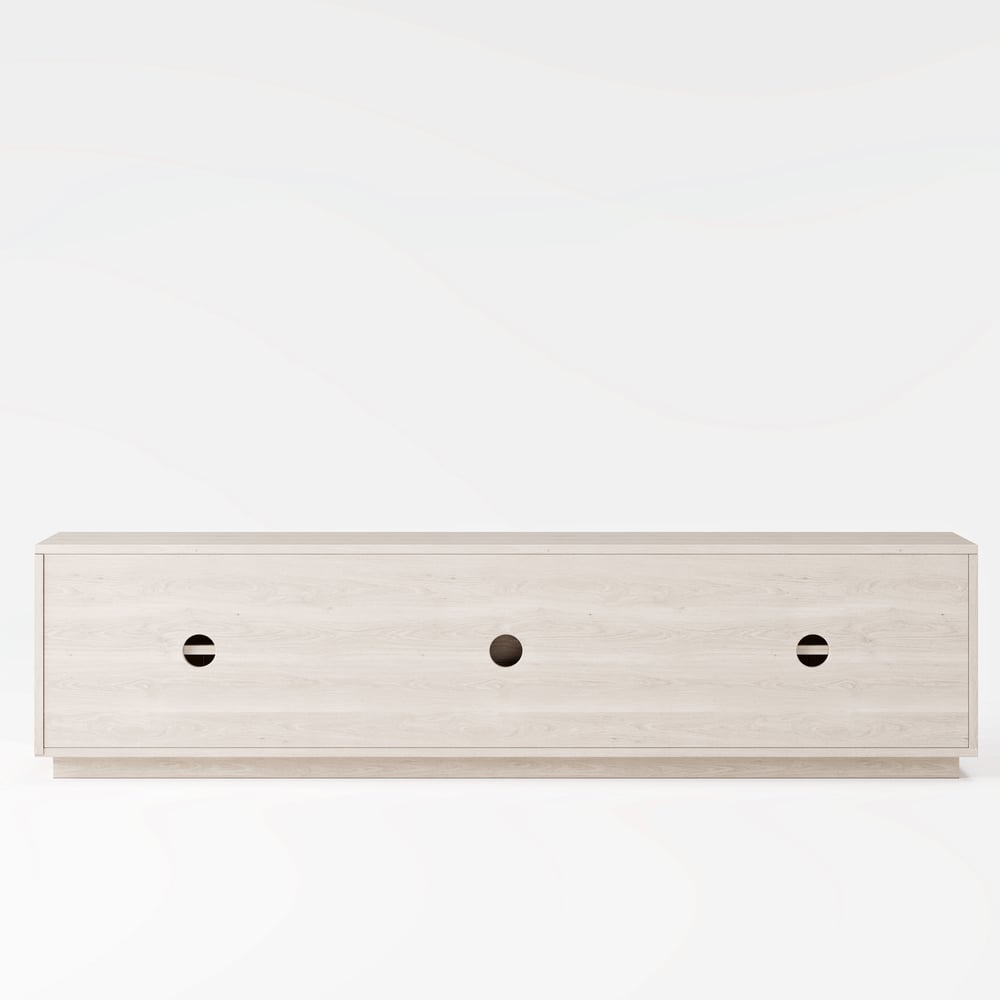 Arune 203cm Arched Glass Doors TV Unit with Storage and LED window image